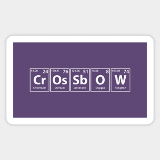 Crossbow (Cr-Os-Sb-O-W) Periodic Elements Spelling Sticker